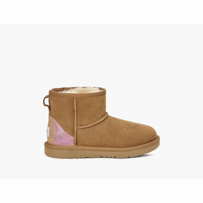 Botas UGG Classic Mini II Shimmer Criança Marrom | PT-XCJFT